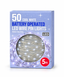Battery-Operated LED Wire Lights 5 m – 50 Lights