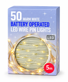 Battery-Operated LED Wire Lights 5 m – 50 Lights
