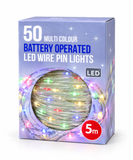 Battery-Operated LED Wire Lights 5 m – 50 Lights