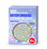 Battery-Operated LED Wire Lights 10 m – 100 Lights