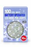 Battery-Operated LED Wire Lights 10 m – 100 Lights