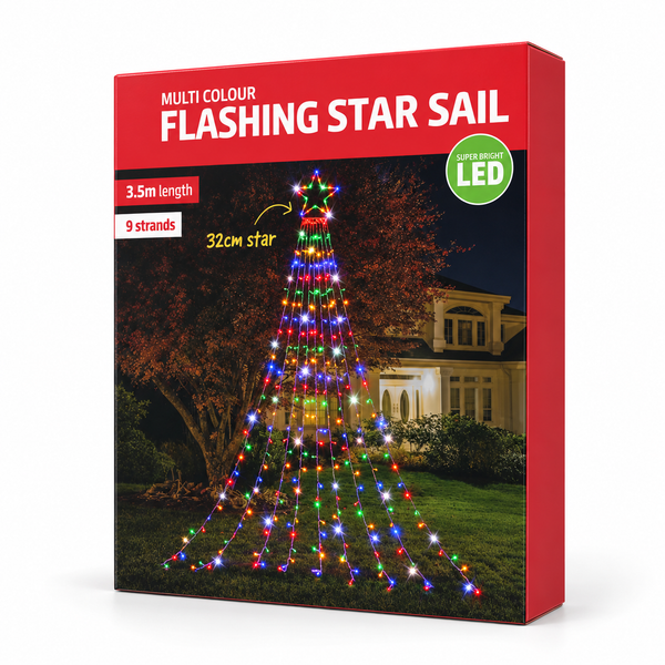 LED Garden Star Cascade 3.5 m – Multicolour