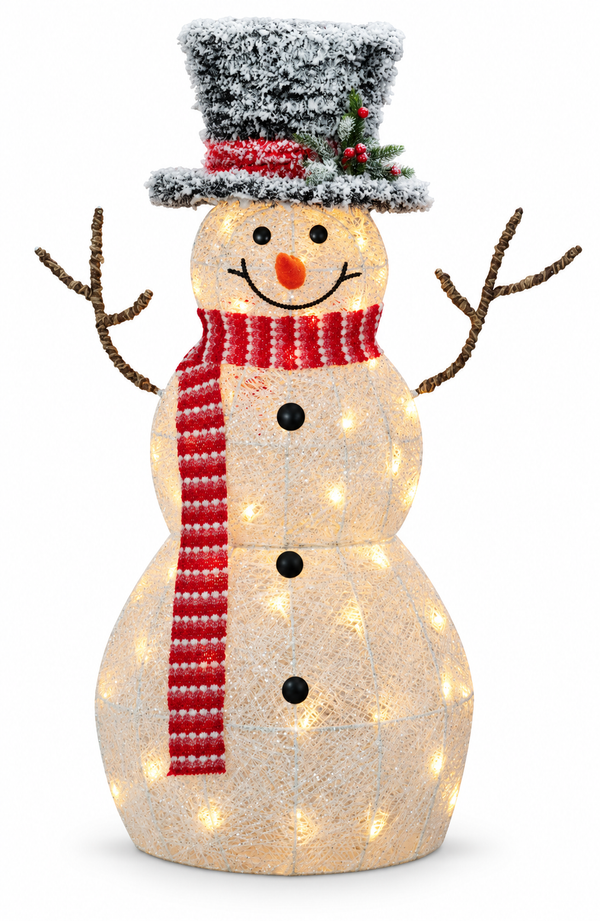Twinkling LED Glitter Snowman 100 cm