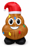 120 cm airpowered Festive Poo character wearing a Santa hat