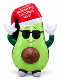 120 cm airpowered Festive Avocado character with sunglasses and Santa hat