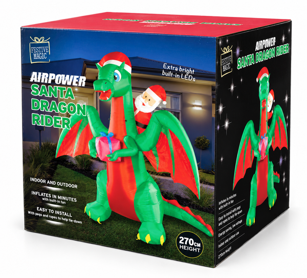 Airpower Santa On Dragon (2.7M)