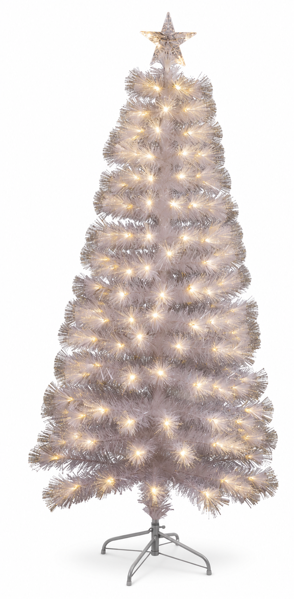 White LED Fibre Optic Christmas Tree 180 cm