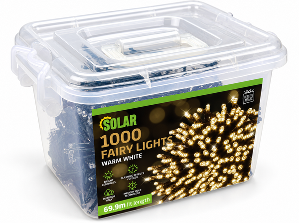 Solar Fairy Lights 1,000 – Warm White