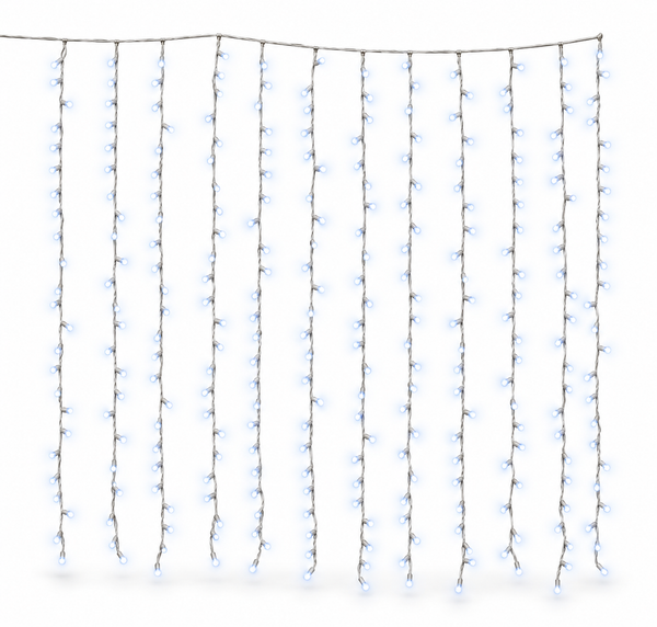 Flashing LED Curtain Lights 1.8 × 1.8 m – Cool White