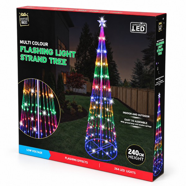 Multicolour Digital LED Strand Christmas Tree 2.4 m