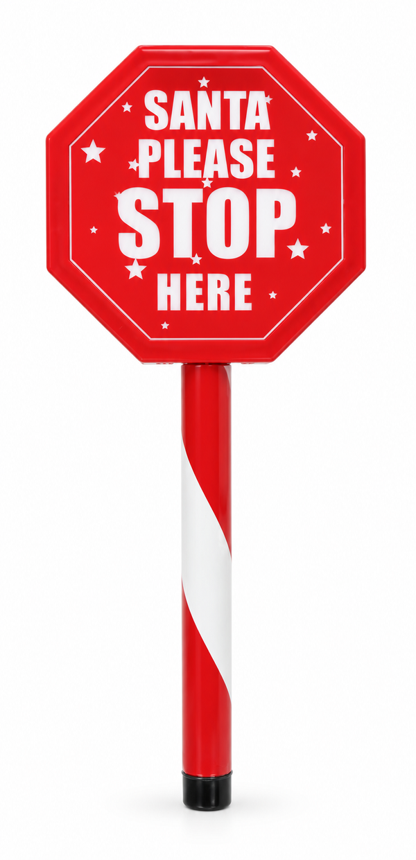 Solar Santa Stop Sign Stake 45 cm