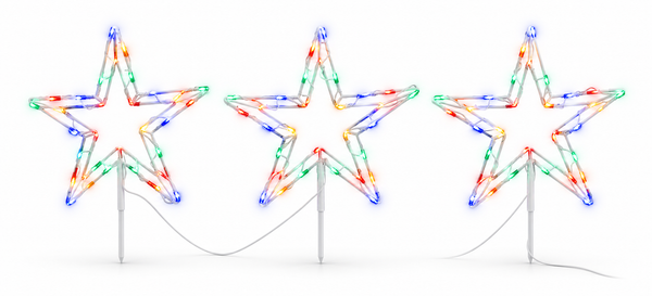Solar LED Wire Star Path Lights – 3 Piece Set