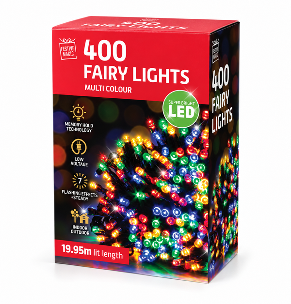 Multicolour Flashing LED Fairy Lights – 400 Lights