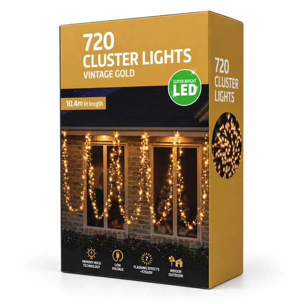 LED Cluster Lights 720 – Vintage Gold
