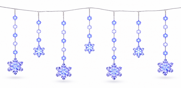 LED Snowflake Curtain Lights