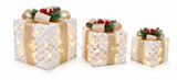 LED Pine and Berry Topper Presents – 3 Piece Set