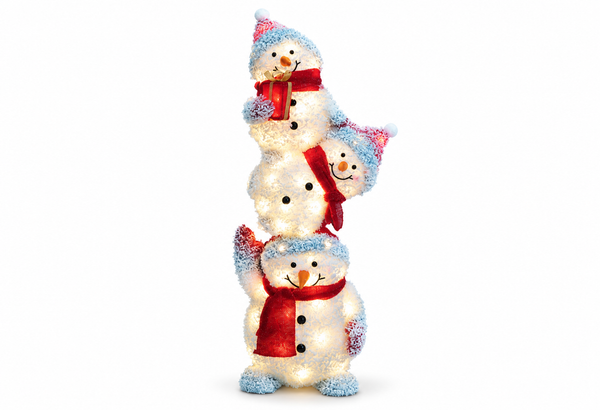 LED Frosty Stacked Snowmen 108 cm