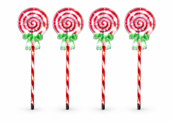 LED Candy Lollipop Path Lights – 4 Piece Set