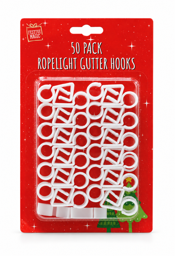 Rope Light Gutter Hooks – 50 Pack
