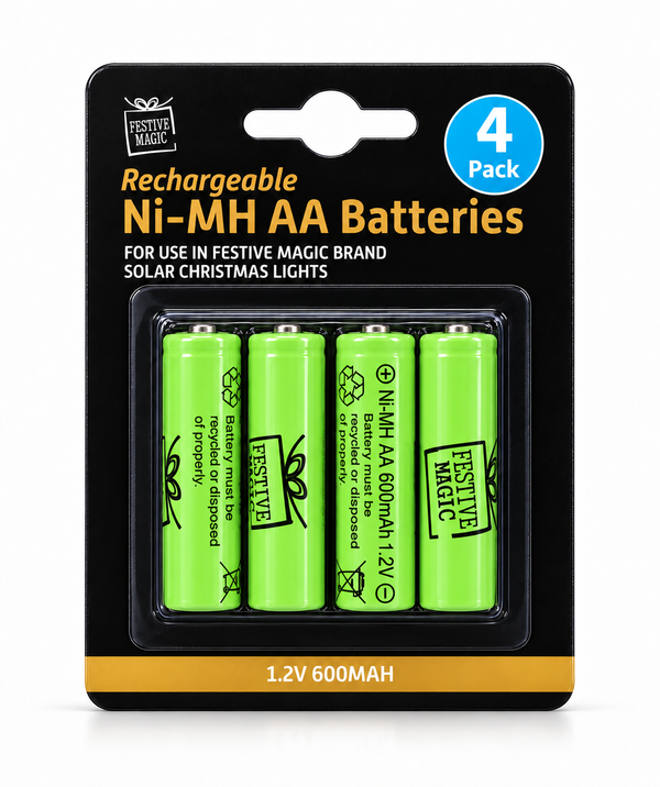 Rechargeable AA Ni-MH Solar Light Batteries – 4 Pack