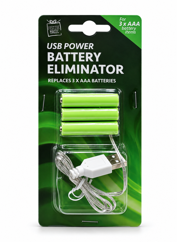 USB Battery Eliminator for 3 AAA Batteries