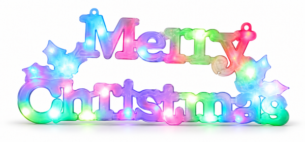 Flashing LED Merry Christmas Plaque