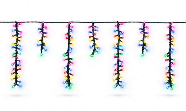 Dancing LED Cluster Icicle Lights – 9m Multicolour