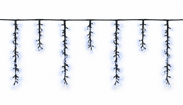 Dancing LED Cluster Icicle Lights – 9m Cool White