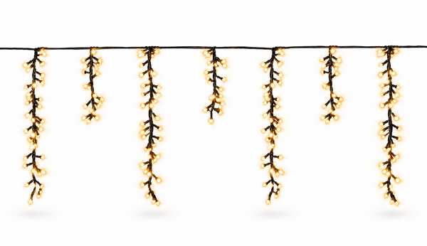 Dancing LED Cluster Icicle Lights – 9m Warm White