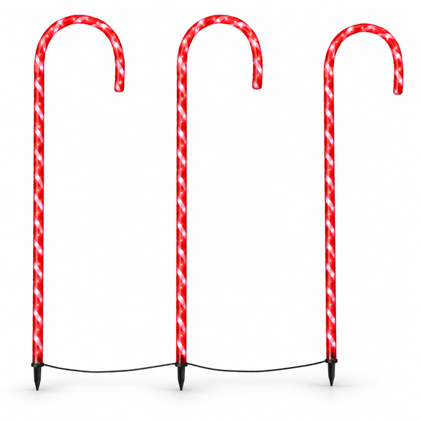 Giant LED Candy Cane Lights – 160cm, 3 Pack