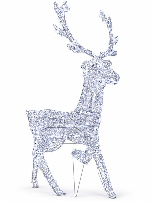 Twinkling LED Crystal-Style Striding Reindeer