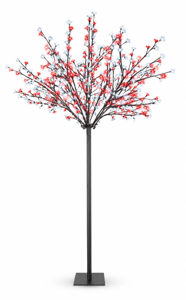 White and Red LED Blossom Tree 2.4 m