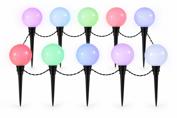 Colour Changing LED Ball Path Lights – 27cm, 10 Pack