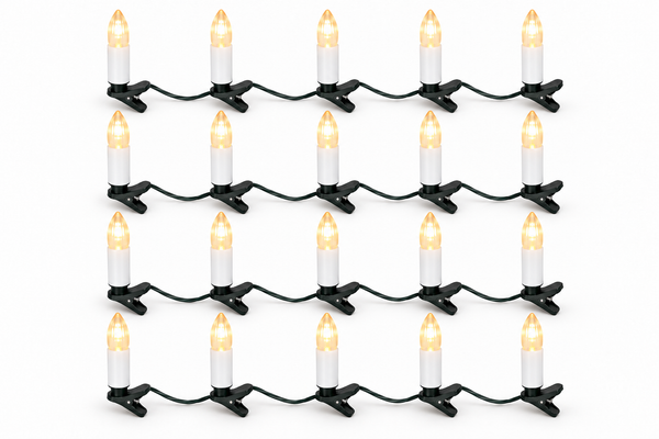 Warm White LED Clip-On Candle Lights – 20 Pack
