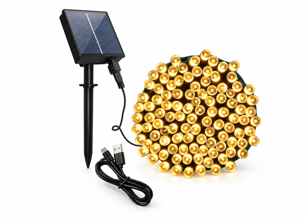 Solar and USB LED Fairy Lights – 300 Warm White