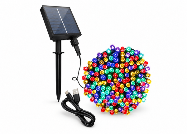 Solar and USB LED Fairy Lights – 300 Multicolour, 29.9m