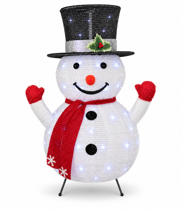 LED Pop-Up Snowman with Stand 85 cm