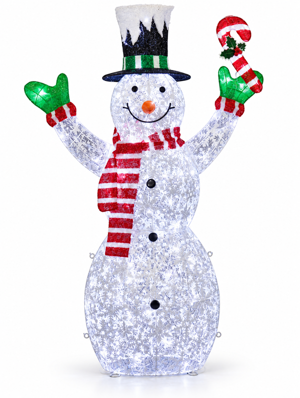 Twinkling LED Mesh Snowman 123 cm