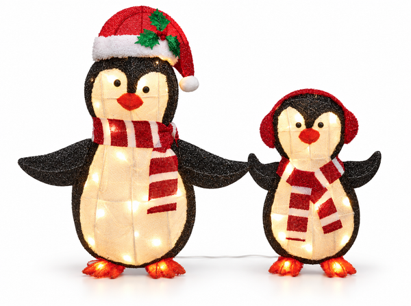 LED Tinsel Penguin Friends 58 cm