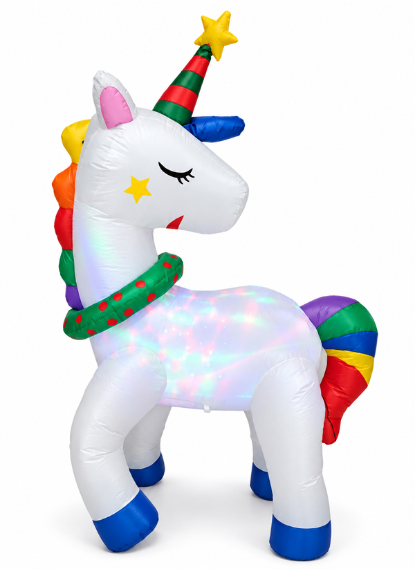 Airpowered Unicorn with RGB Disco LEDs – 180 cm