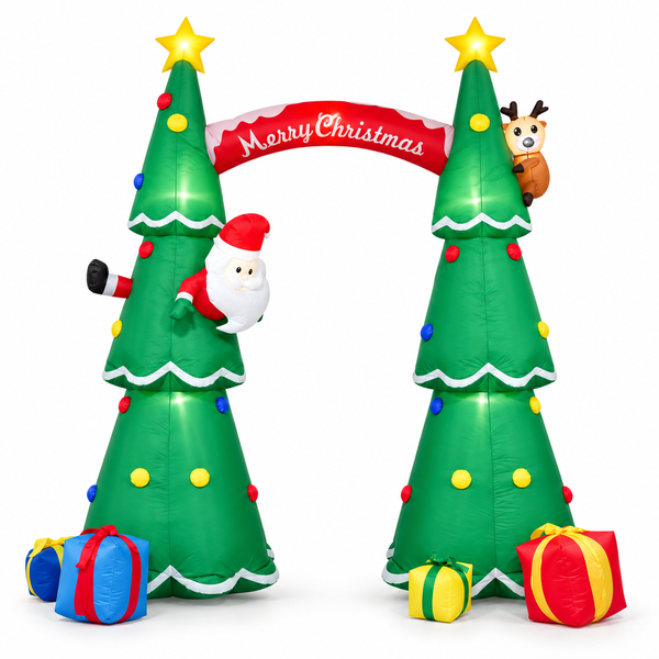 Airpowered Christmas Tree Arch with Characters and Presents – 300 cm