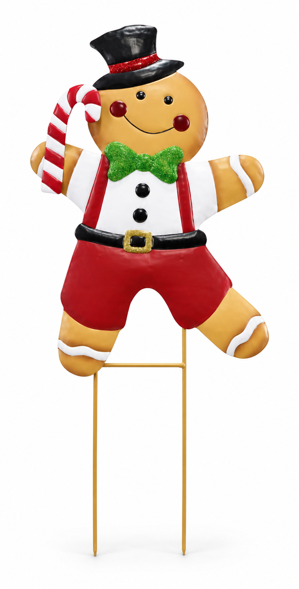 Metal Gingerbread Yard Decoration