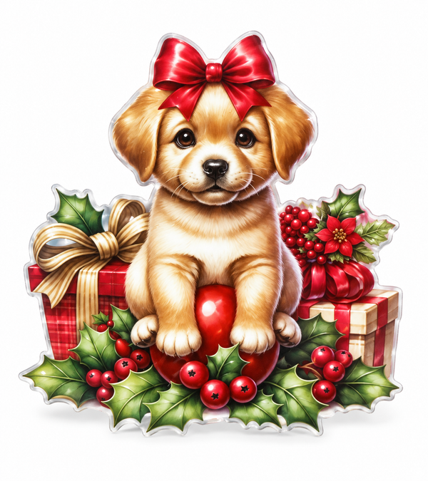 Christmas Puppy Laser Window Cling