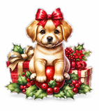 Christmas Puppy Laser Window Cling