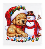Christmas Puppy Laser Window Cling