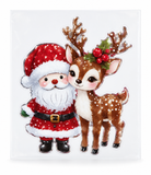 Christmas Santa and Reindeer Laser Window Cling