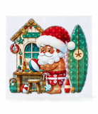 Christmas Santa and Reindeer Laser Window Cling