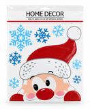 Christmas Window Peeper Clings with Snowflakes