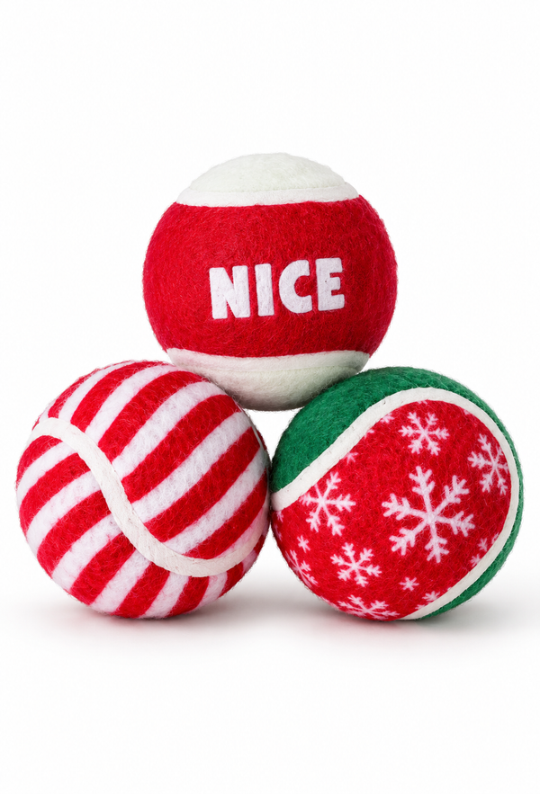 Christmas Pet Tennis Balls – 3 Pack
