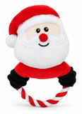 Plush Santa Dog Tug Rope Toy